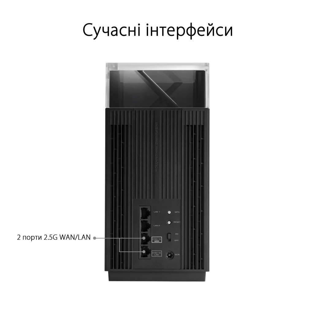 Бездротовий маршрутизатор Asus ZenWiFi Pro XT12 (2-PK) (AX11000, 1x2.5GE WAN, 1x2.5GE LAN, 2xGE LAN, AiMesh), XT12(2-PK) UA