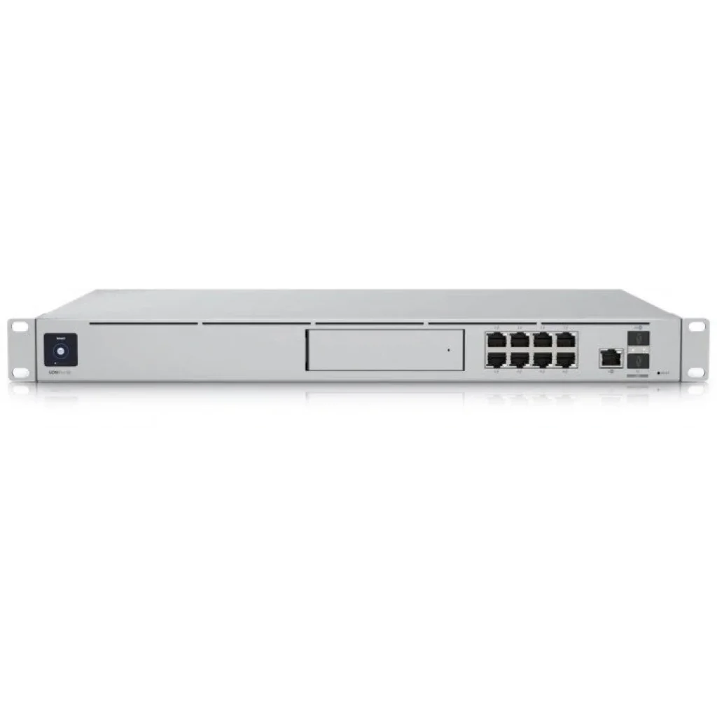 Маршрутизатор Ubiquiti UniFi Dream Machine Special Edition (UDM-SE) (NVR+Cloud Key+Switch) (Dual WAN:1xSFP+, 1x2.5G LAN, 2xGE PoE+, 6xGE PoE, max PoE 150W, 128Gb SSD, BT, 1U rack mount) UA