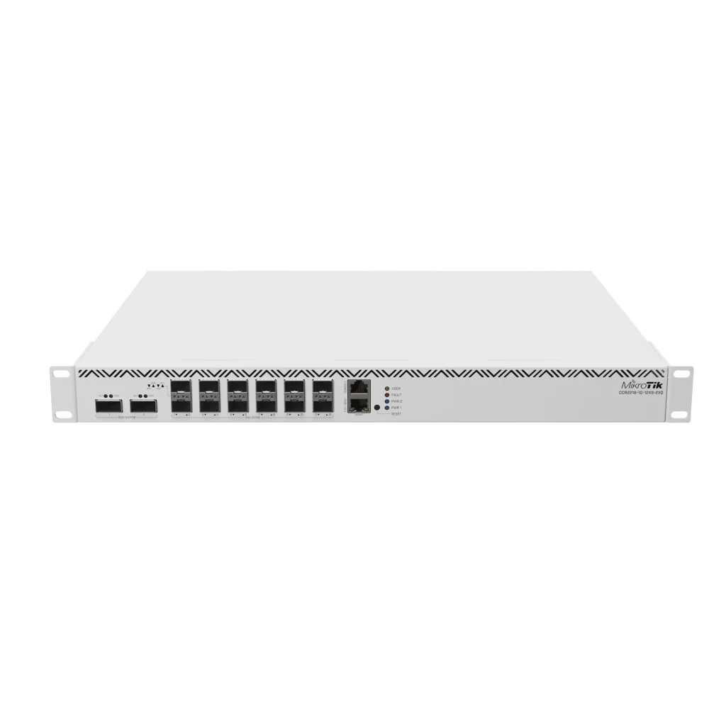 Маршрутизатор MikroTik CCR2216-1G-12XS-2XQ (2xQSFP28 100Gbit, 12xSFP28 40Gbit, 1xGE, 2Ghz 16-core CPU, 16 GB RAM,128mb NAND, 2xM.2 SATA,2xPSU, L3) UA