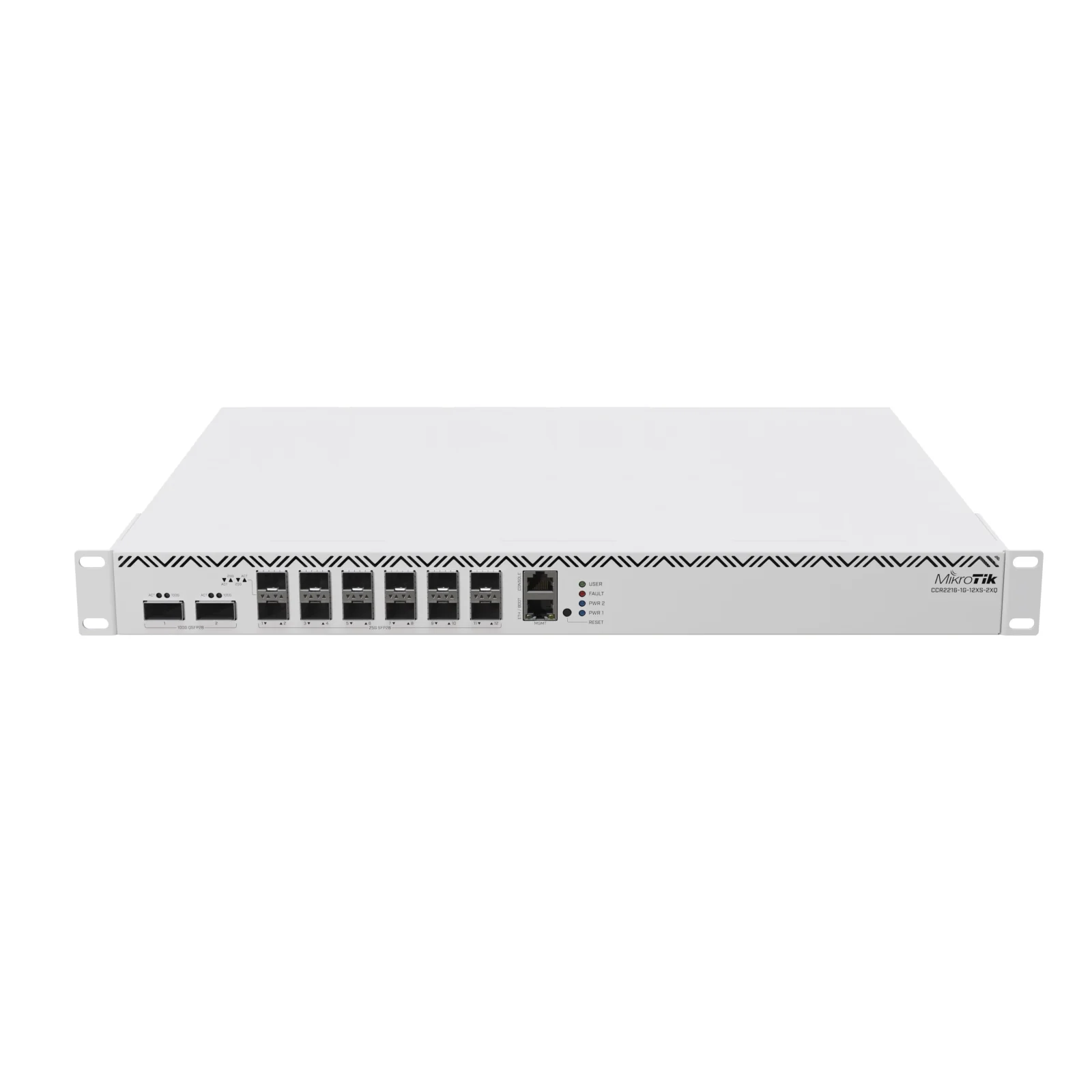 Маршрутизатор MikroTik CCR2216-1G-12XS-2XQ (2xQSFP28 100Gbit, 12xSFP28 40Gbit, 1xGE, 2Ghz 16-core CPU, 16 GB RAM,128mb NAND, 2xM.2 SATA,2xPSU, L3) UA