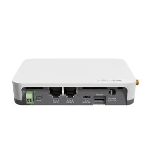 Маршрутизатор MikroTik KNOT LR8 kit (RB924iR-2nD-BT5&BG77&R11e-LR8) (IoT, LORA, CAT-M, BLE, 863-870 MHz, n300,1xSIM, 1xFE PoE in, 1xFE PoE out, 1xMicroUSB, DC, DIN rail) UA