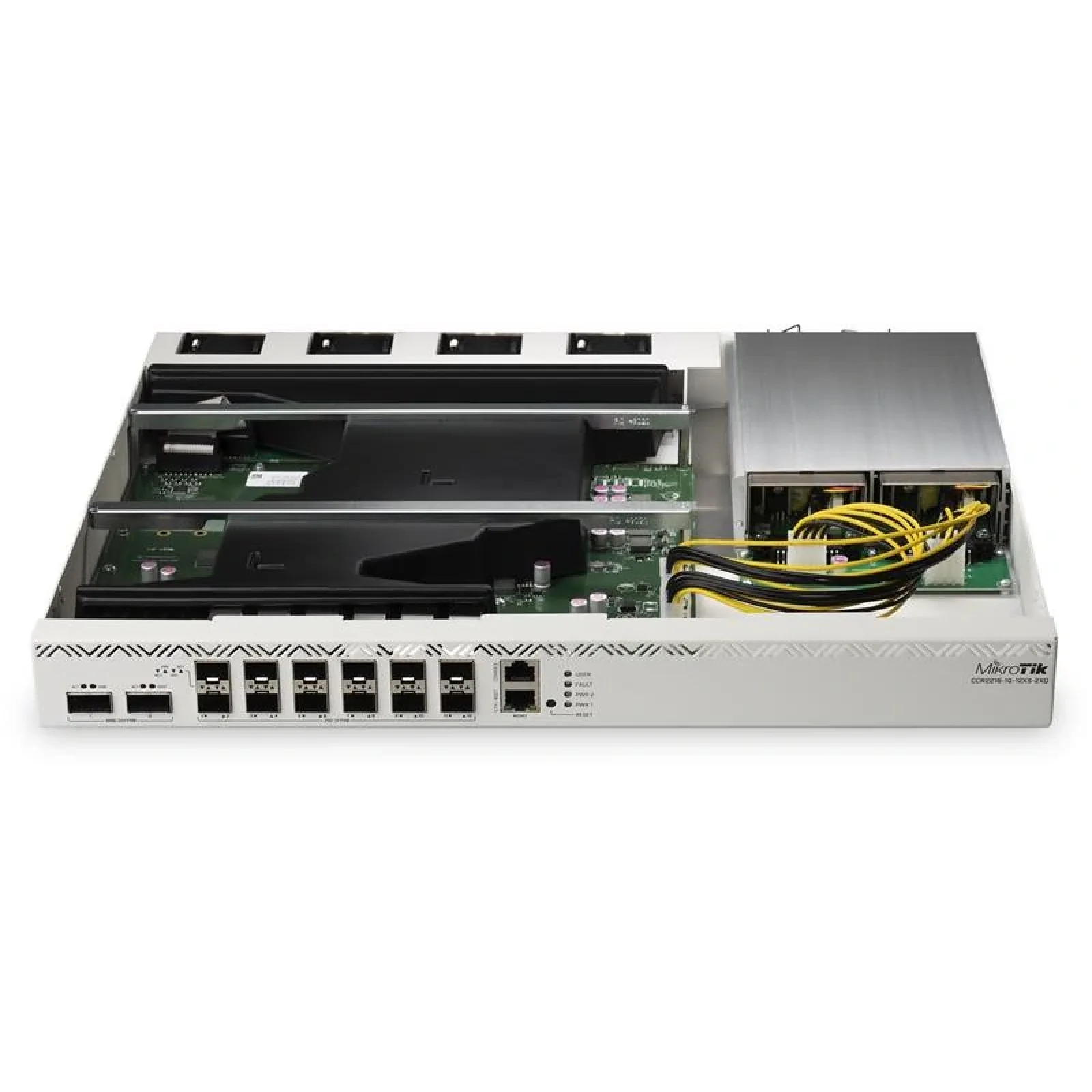 Маршрутизатор MikroTik CCR2216-1G-12XS-2XQ (2xQSFP28 100Gbit, 12xSFP28 40Gbit, 1xGE, 2Ghz 16-core CPU, 16 GB RAM,128mb NAND, 2xM.2 SATA,2xPSU, L3) UA