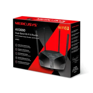 Беспроводной маршрутизатор Mercusys MR80X (AX3000 Wi-Fi6, 1xGE WAN, 3XGE LAN, 4 антенны) UA