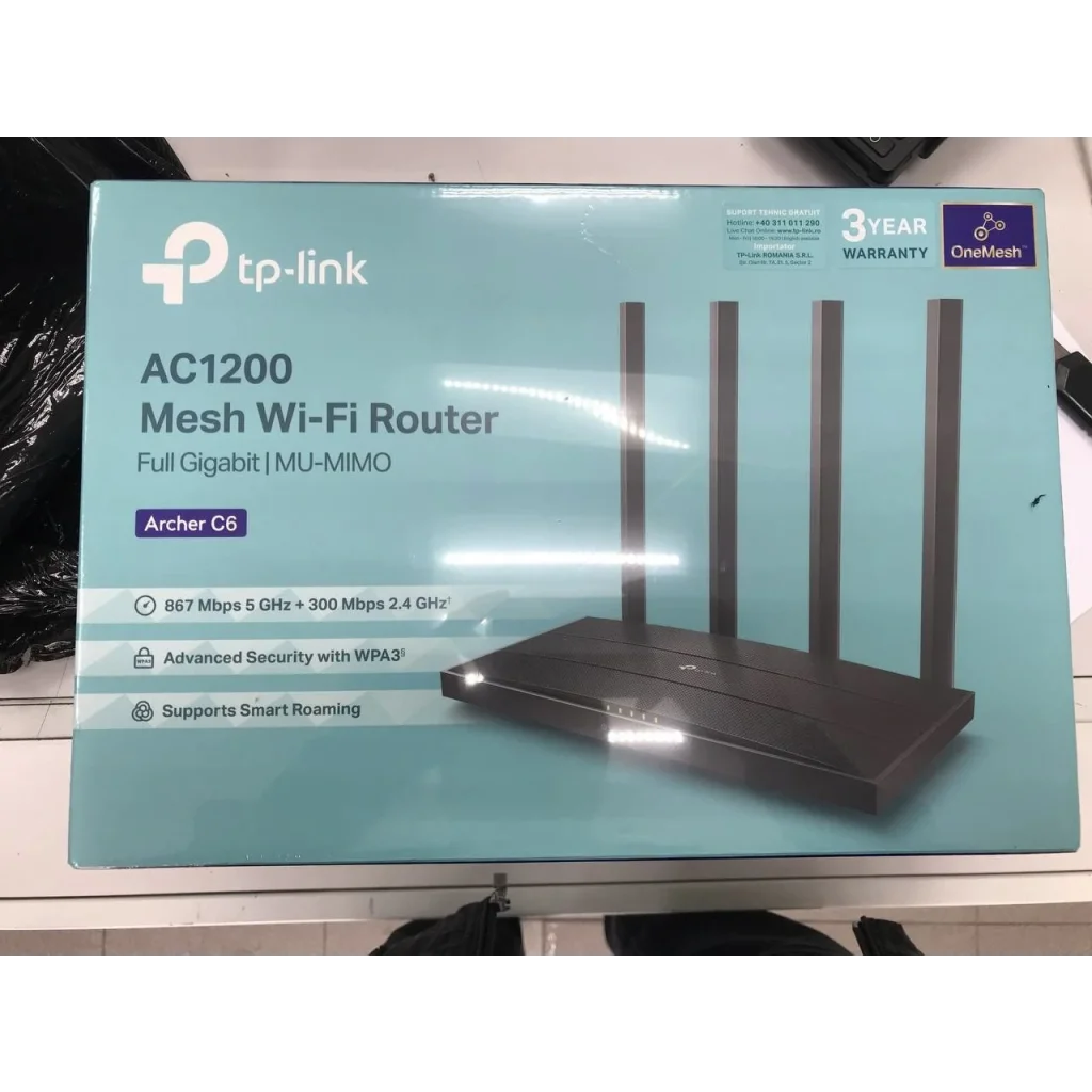 Беспроводной маршрутизатор TP-LINK Archer C6 (AC1200, 1*GE Wan, 4*GE LAN, MU-MIMO, 4 антенны)_EU, Archer C6_EU UA