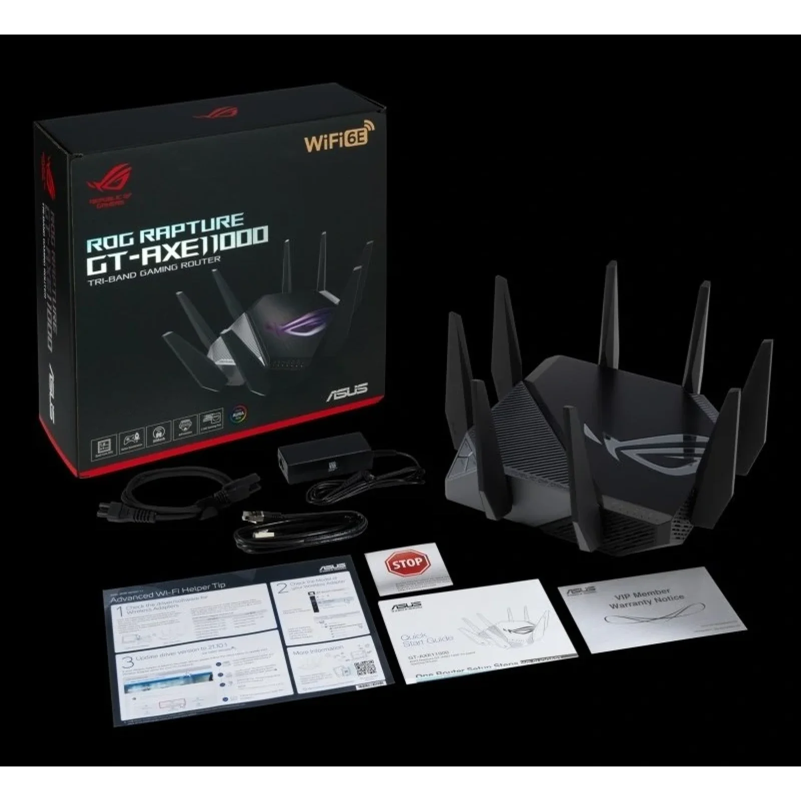 Беспроводной маршрутизатор Asus ROG Rapture GT-AXE11000 (Wi-Fi 6E/6, 1x2.5GE WAN/LAN 1xGE WAN, 4xGE LAN, 2*USB 3.2, AiMesh, 8 антен) UA