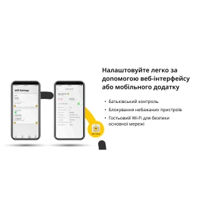 Беспроводной маршрутизатор ZyXEL EX3301-T0 (EX3301-T0-EU01V1F) (AX1800,WiFi6, 1xGE WAN, 4xGE LAN, 2xFXS, 1xUSB2.0, EasyMesh, TR-069, MU-MIMO) UA