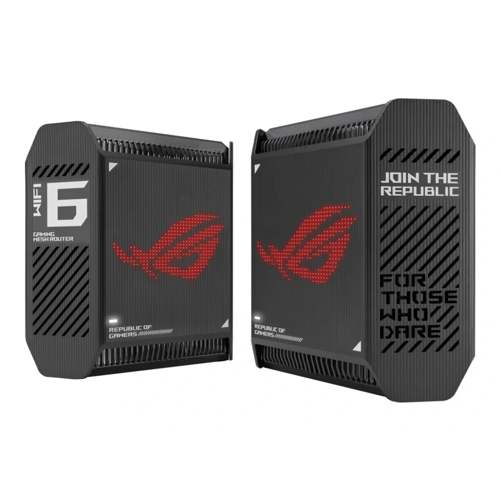 Бездротовий маршрутизатор Asus ROG Rapture Gaming Mesh System GT6 (2PK black) (AX10000, 1x2.5G WAN, 3xGE LAN, 1xUSB 3.2 Gen 1 x 1, 9 внутрішніх антен), GT6(B-2-PK) UA