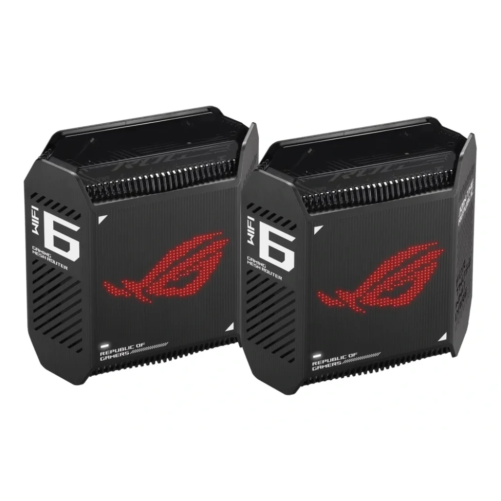 Бездротовий маршрутизатор Asus ROG Rapture Gaming Mesh System GT6 (2PK black) (AX10000, 1x2.5G WAN, 3xGE LAN, 1xUSB 3.2 Gen 1 x 1, 9 внутрішніх антен), GT6(B-2-PK) UA
