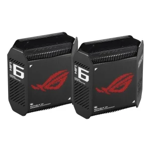 Бездротовий маршрутизатор Asus ROG Rapture Gaming Mesh System GT6 (2PK black) (AX10000, 1x2.5G WAN, 3xGE LAN, 1xUSB 3.2 Gen 1 x 1, 9 внутрішніх антен), GT6(B-2-PK) UA