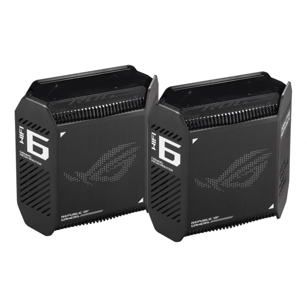 Бездротовий маршрутизатор Asus ROG Rapture Gaming Mesh System GT6 (2PK black) (AX10000, 1x2.5G WAN, 3xGE LAN, 1xUSB 3.2 Gen 1 x 1, 9 внутрішніх антен), GT6(B-2-PK) UA