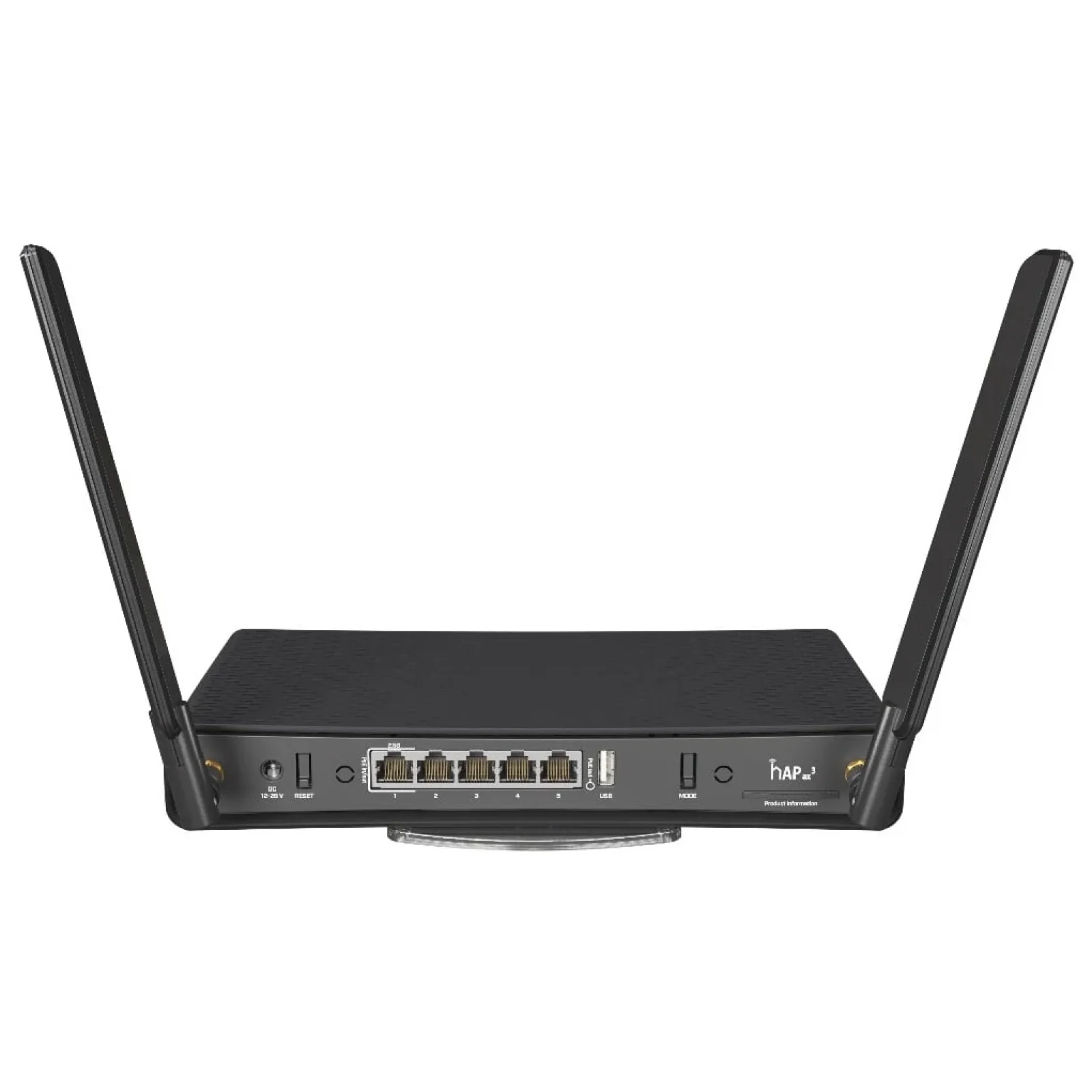 Беспроводной маршрутизатор Mikrotik hAP AX3 (C53UiG+5HPaxD2HPaxD) (AX1800, WiFi6, 4xGE, 1x2.5GE, WPA3, 1xUSB 3.0, поддержка 3G/4G, POE in/out, 2 внешние антенны - 5,5dBi) UA