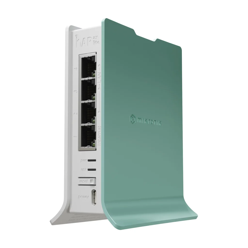 Беспроводной маршрутизатор MikroTik hAP AX lite (L41G-2axD) (AX600, wifi6-2,4Ghz, 1xGE, 3xGE, DC type-C 5V/2.4A, 4,3dBi) UA