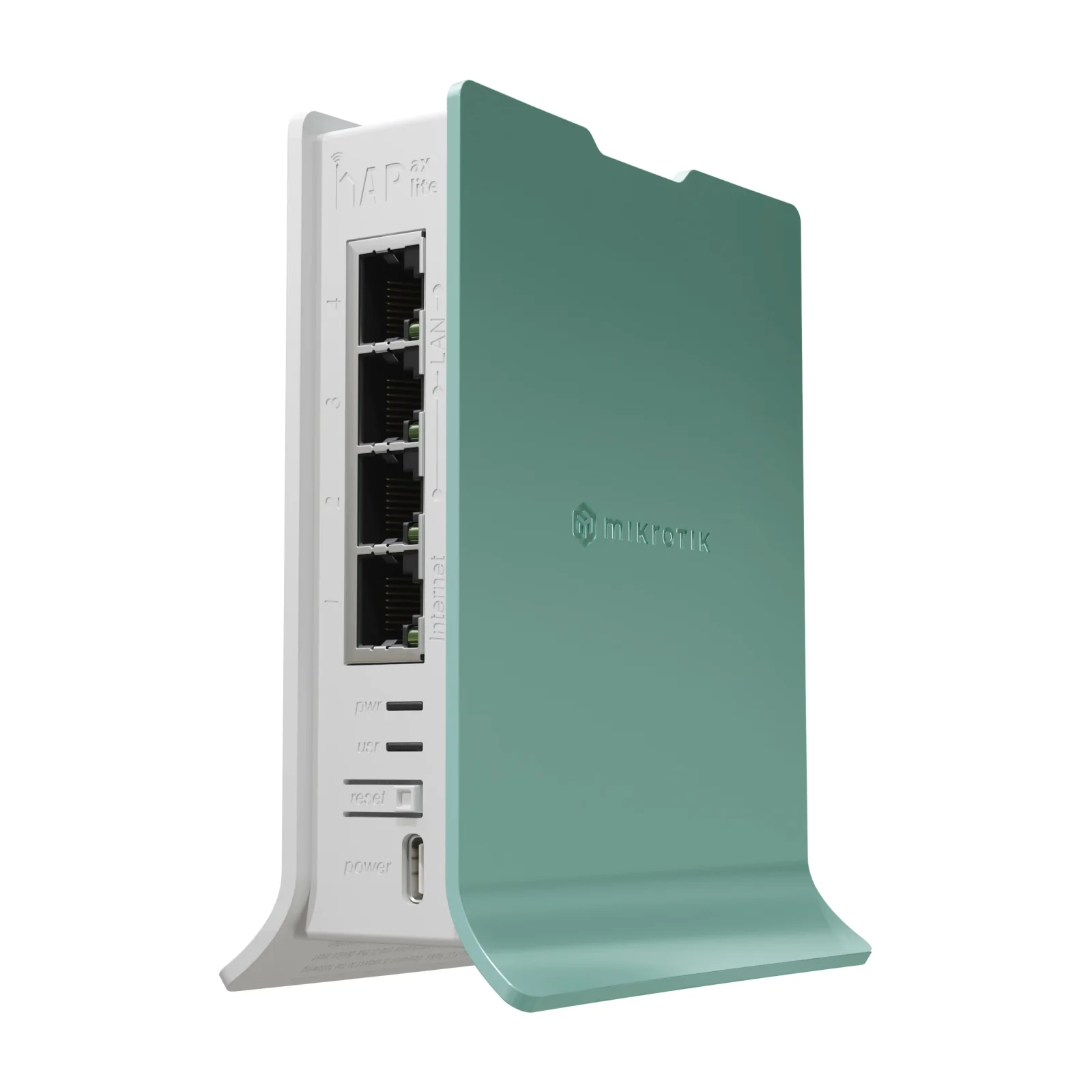 Беспроводной маршрутизатор MikroTik hAP AX lite (L41G-2axD) (AX600, wifi6-2,4Ghz, 1xGE, 3xGE, DC type-C 5V/2.4A, 4,3dBi) UA