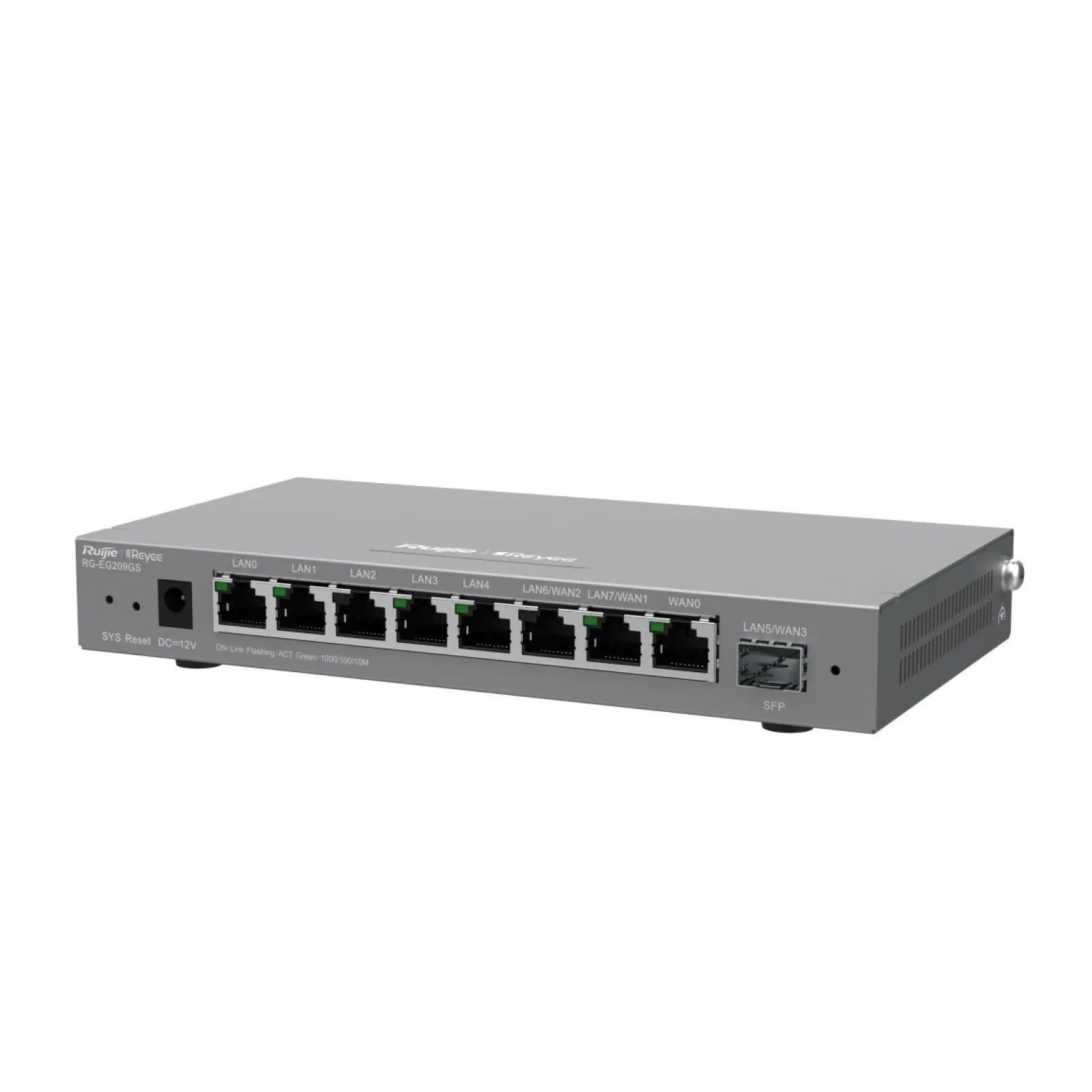 Маршрутизатор Ruijie Reyee RG-EG209GS (1xGE WAN, 1xSFP WAN/LAN, 2xGE WAN/LAN, 5xGE LAN, controller APs, Ipsec VPN, Cloud Managed) UA
