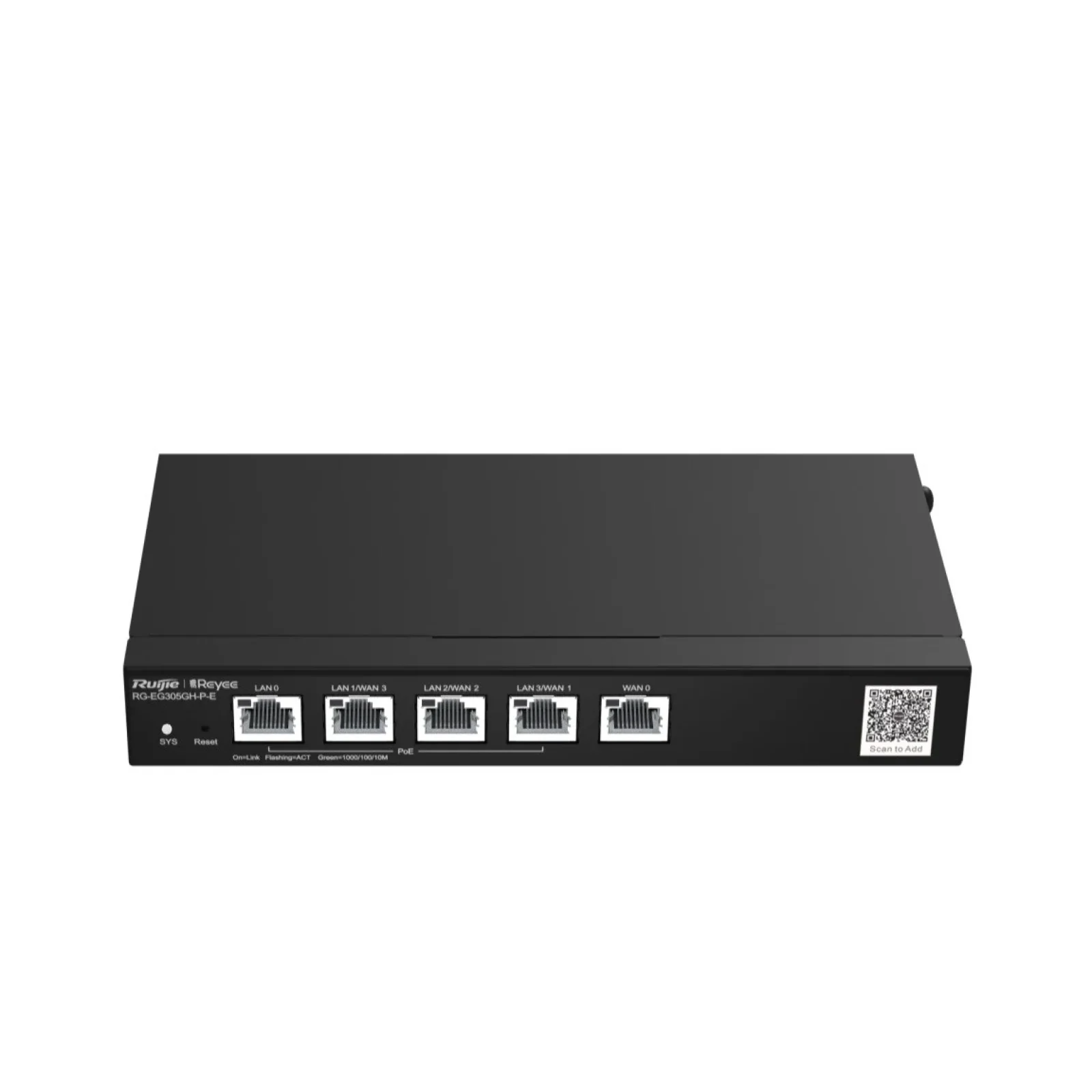 Маршрутизатор Ruijie Reyee RG-EG305GH-P-E (1xGE WAN, 3xGE WAN/PoE+ LAN, 1xGE LAN, max PoE 60W, VPN, Ruijie cloud) UA