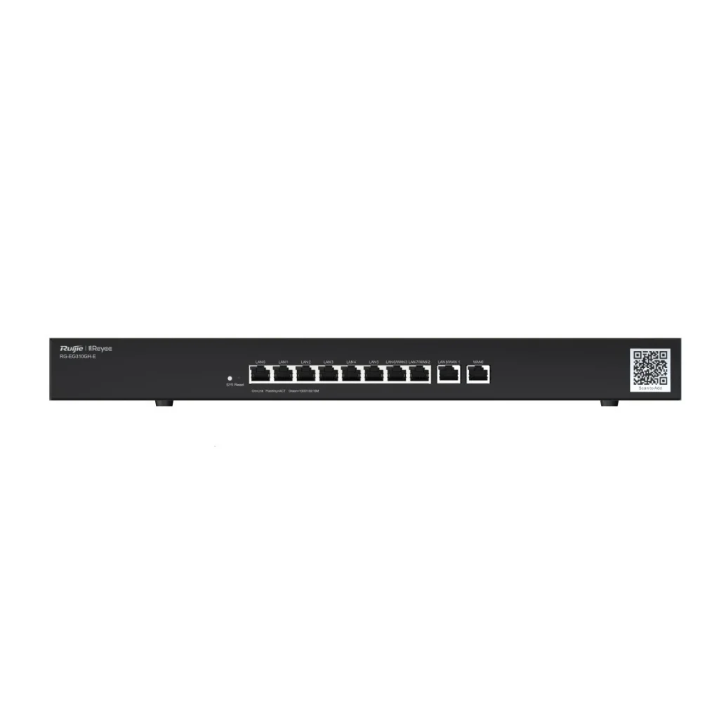 Маршрутизатор Ruijie Reyee RG-EG310GH-E (1xGE WAN, 3xGE WAN/LAN, 6xGE LAN, controller APs, VPN, Cloud Managed) UA