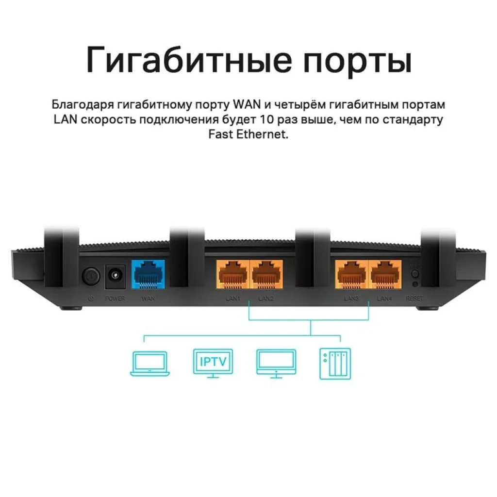 Бездротовий маршрутизатор TP-LINK Archer C6 V4 (AC1200, 1*GE Wan, 4*GE LAN, MU-MIMO, OneMesh, 4 антени) UA