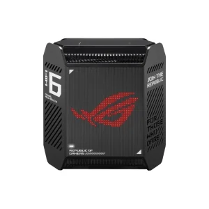 Бездротовий маршрутизатор Asus ROG Rapture Gaming Mesh System GT6 (1PK black) (AX10000, 1x2.5G WAN, 3xGE LAN, 1xUSB 3.2, 9 внутрішніх антен), GT6(B-1-PK) UA