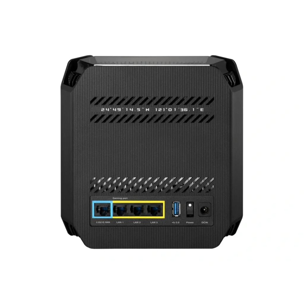 Беспроводной маршрутизатор Asus ROG Rapture Gaming Mesh System GT6 (1PK black) (AX10000, 1x2.5G WAN, 3xGE LAN, 1xUSB 3.2, 9 внутренних антен), GT6(B-1-PK) UA
