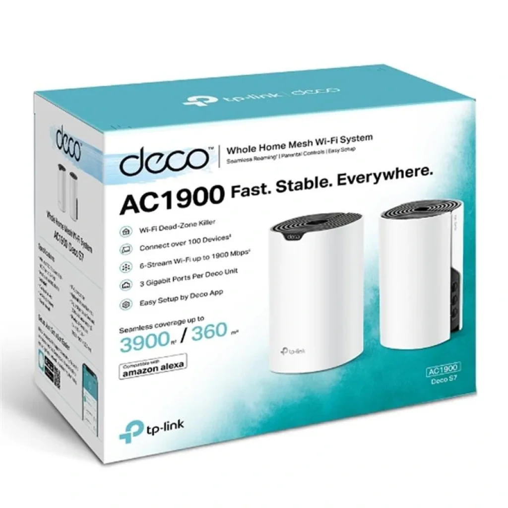 Комплект з трьох Mesh Wi-Fi маршрутизаторів TP-Link Deco S7 (Deco S7(2-pack)) (AC1900, 3xGE LAN, MU-MIMO, 3-pack) UA