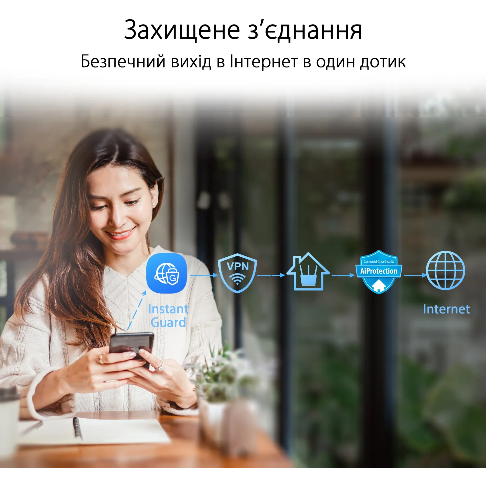 Бездротовий маршрутизатор Asus ZenWiFi AX Hybrid (XP4) 1PK White (AX1800, 1xGE WAN, 2xGE LAN, USB 3.2 Gen 1, AiMesh, 4 внутр антени), XP4 (1-PK) White UA