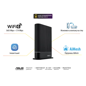 Бездротовий маршрутизатор Asus RT-AX59U (AX4200, 1xGE WAN, 3xGE LAN, 1xUSB 3.2 Gen1, 1xUSB 2.0) UA