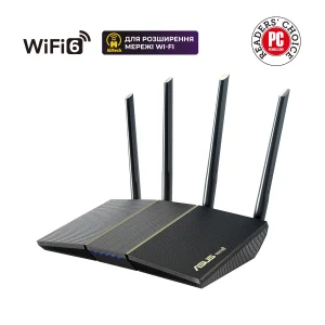 Бездротовий маршрутизатор Asus RT-AX57 (AX3000, 1xGE WAN, 4xGE LAN, AiMesh, 4 зовнішні антени) UA