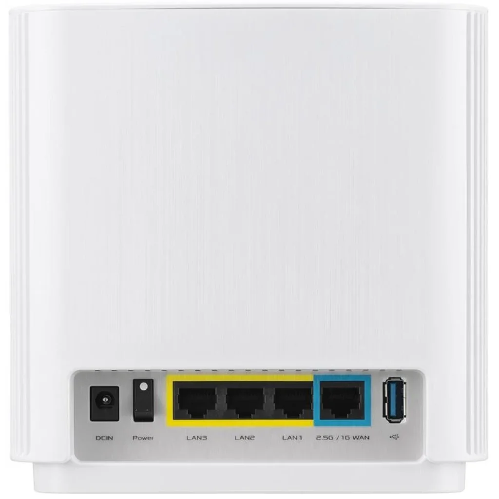 Бездротовий маршрутизатор Asus ZenWiFi XT9 White 1pk (XT9-W-1-PK/90IG0740-MO3B60) (AX7800, 1x2.5GE WAN, 4xLAN, 1xUSB 3.2 Gen 1, AiMesh, AiProtection, 6 внутрішніх антен) UA
