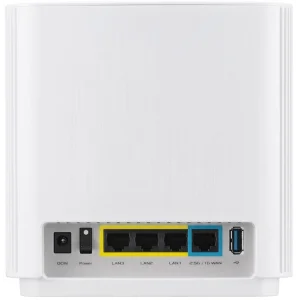 Бездротовий маршрутизатор Asus ZenWiFi XT9 White 1pk (XT9-W-1-PK/90IG0740-MO3B60) (AX7800, 1x2.5GE WAN, 4xLAN, 1xUSB 3.2 Gen 1, AiMesh, AiProtection, 6 внутрішніх антен) UA