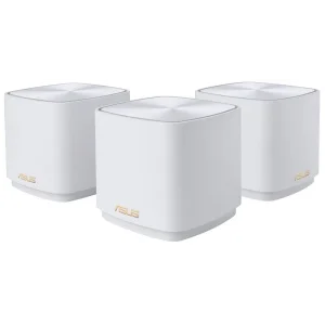 Бездротовий маршрутизатор Asus ZenWiFi XD5 White 3pk (XD5-W-3-PK/90IG0750-MO3B20) (AX3000, 1xGE WAN, 1xGE LAN, AiMesh, AiProtection, 2 внутрішні антени) UA
