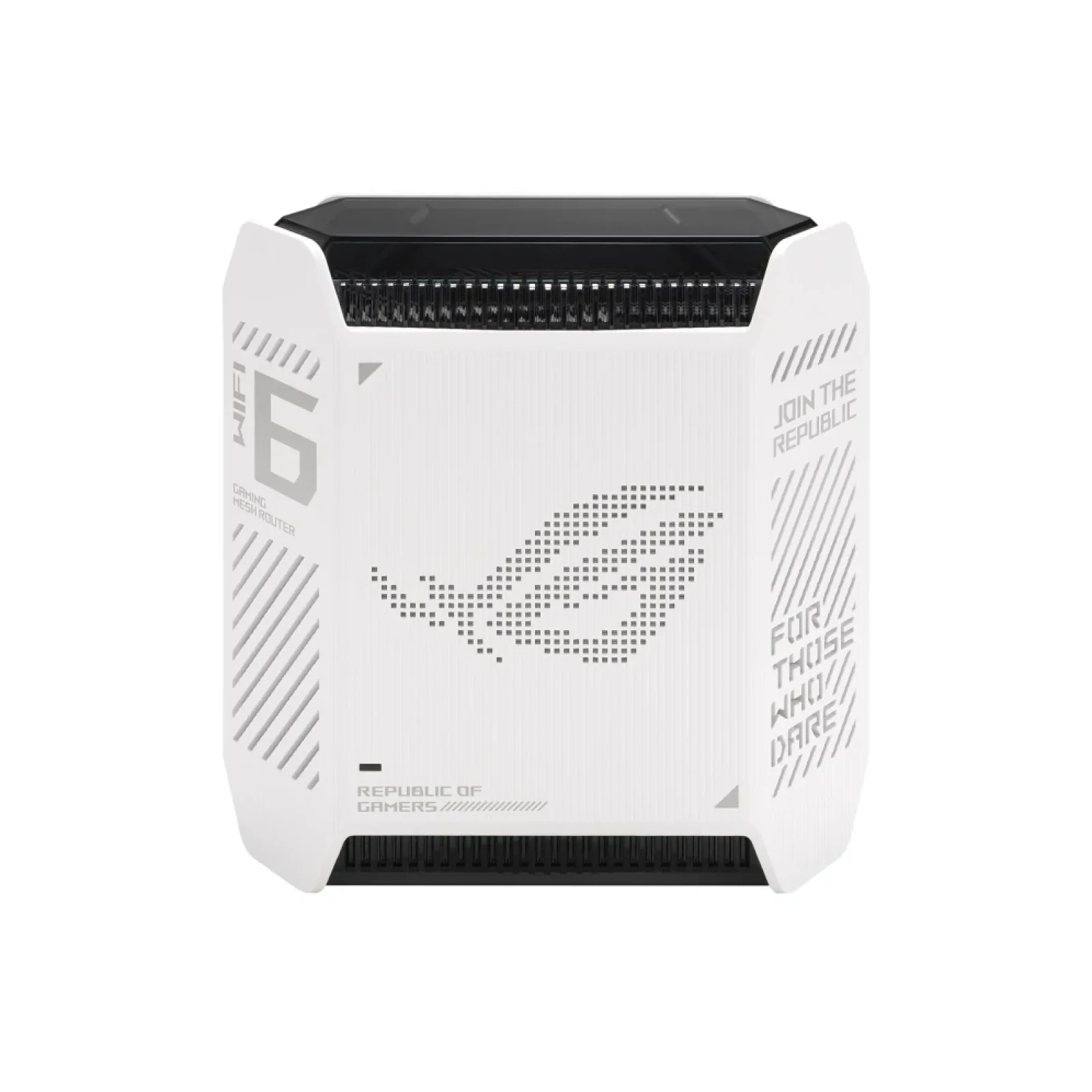 Беспроводной маршрутизатор Asus ROG Rapture Gaming Mesh System GT6 White 1pk (GT6-W-1-PK/90IG07F0-MU9A30) (AX10000, 1x2.5G WAN, 3xGE LAN, 1xUSB 3.2, 9 внутренних антен) UA