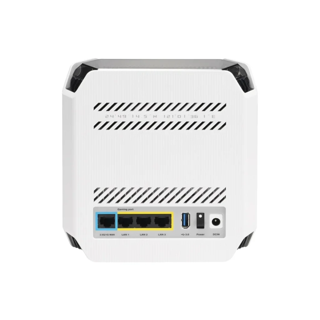 Беспроводной маршрутизатор Asus ROG Rapture Gaming Mesh System GT6 White 1pk (GT6-W-1-PK/90IG07F0-MU9A30) (AX10000, 1x2.5G WAN, 3xGE LAN, 1xUSB 3.2, 9 внутренних антен) UA