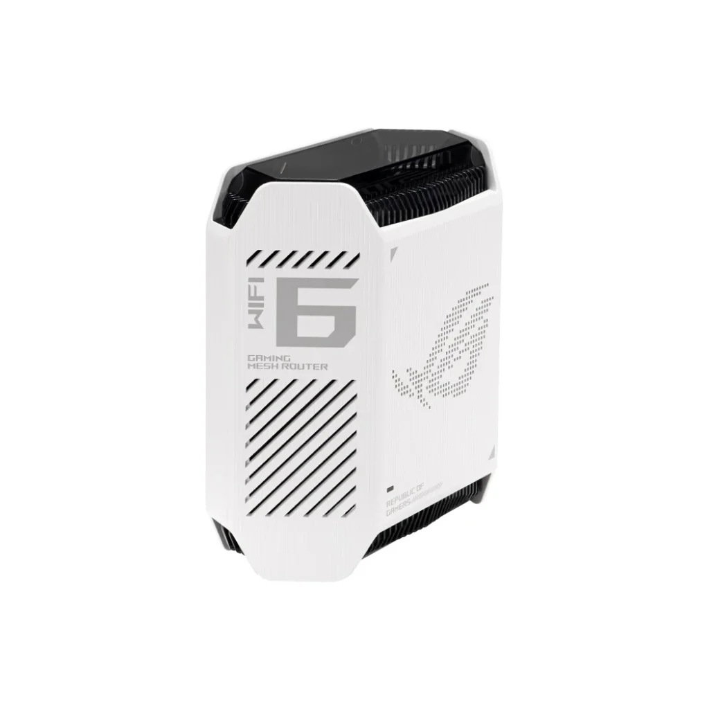 Беспроводной маршрутизатор Asus ROG Rapture Gaming Mesh System GT6 White 1pk (GT6-W-1-PK/90IG07F0-MU9A30) (AX10000, 1x2.5G WAN, 3xGE LAN, 1xUSB 3.2, 9 внутренних антен) UA