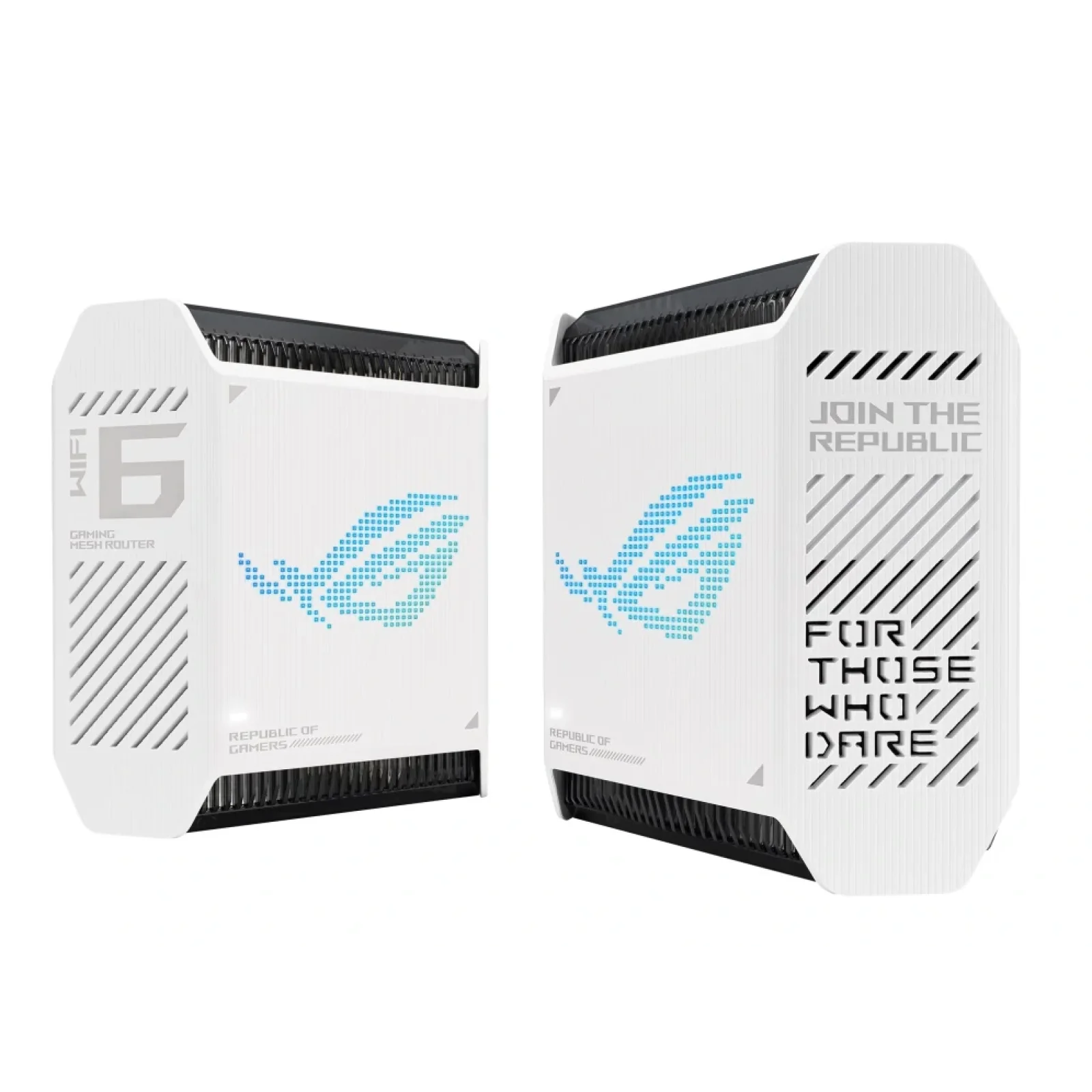 Беспроводной маршрутизатор Asus ROG Rapture Gaming Mesh System GT6 White 2pk (GT6-W-2-PK/90IG07F0-MU9A40) (AX10000, 1x2.5G WAN, 3xGE LAN, 1xUSB 3.2, 9 внутренних антен) UA