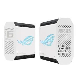 Бездротовий маршрутизатор Asus ROG Rapture Gaming Mesh System GT6 White 2pk (GT6-W-2-PK/90IG07F0-MU9A40) (AX10000, 1x2.5G WAN, 3xGE LAN, 1xUSB 3.2, 9 внутрішніх антен) UA