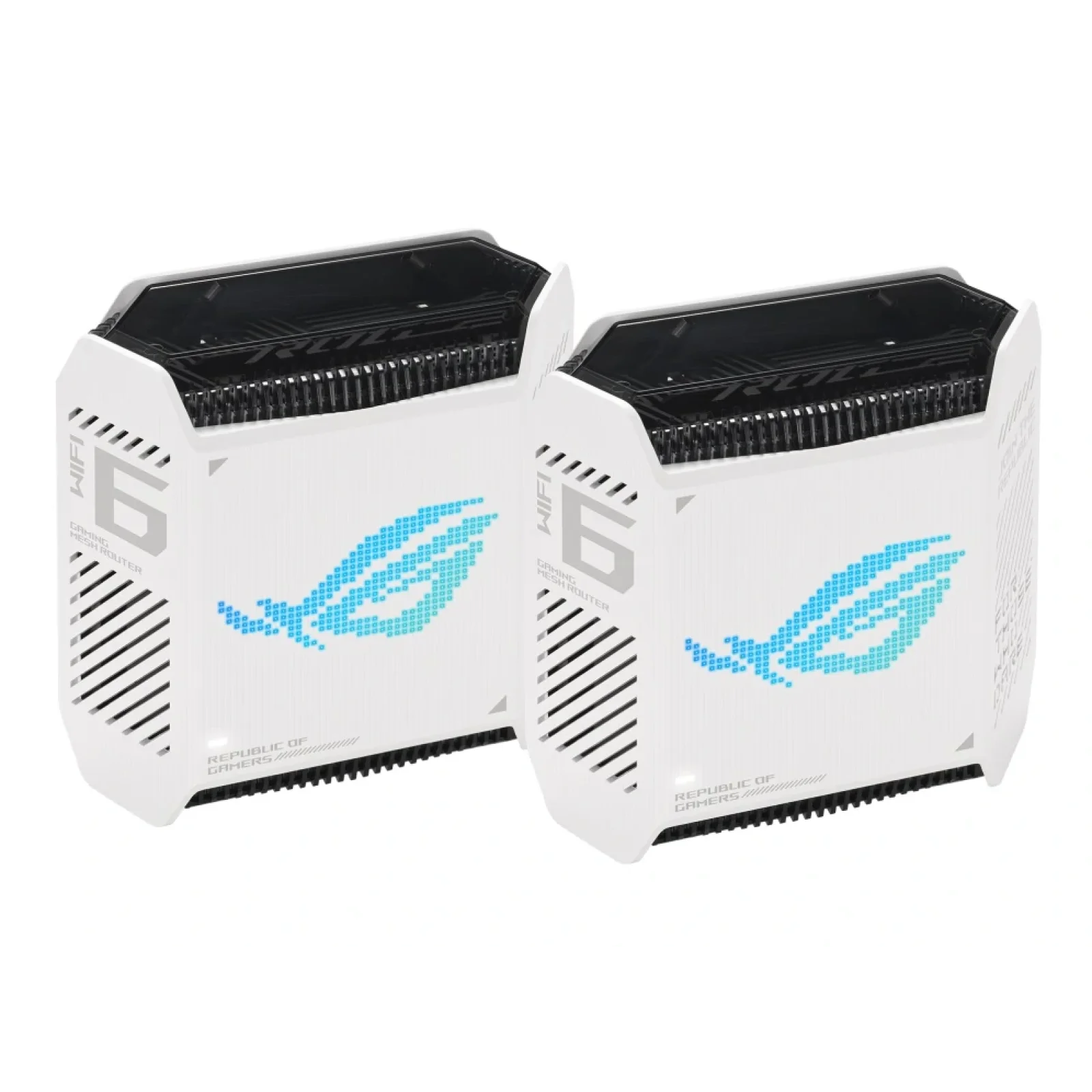 Беспроводной маршрутизатор Asus ROG Rapture Gaming Mesh System GT6 White 2pk (GT6-W-2-PK/90IG07F0-MU9A40) (AX10000, 1x2.5G WAN, 3xGE LAN, 1xUSB 3.2, 9 внутренних антен) UA