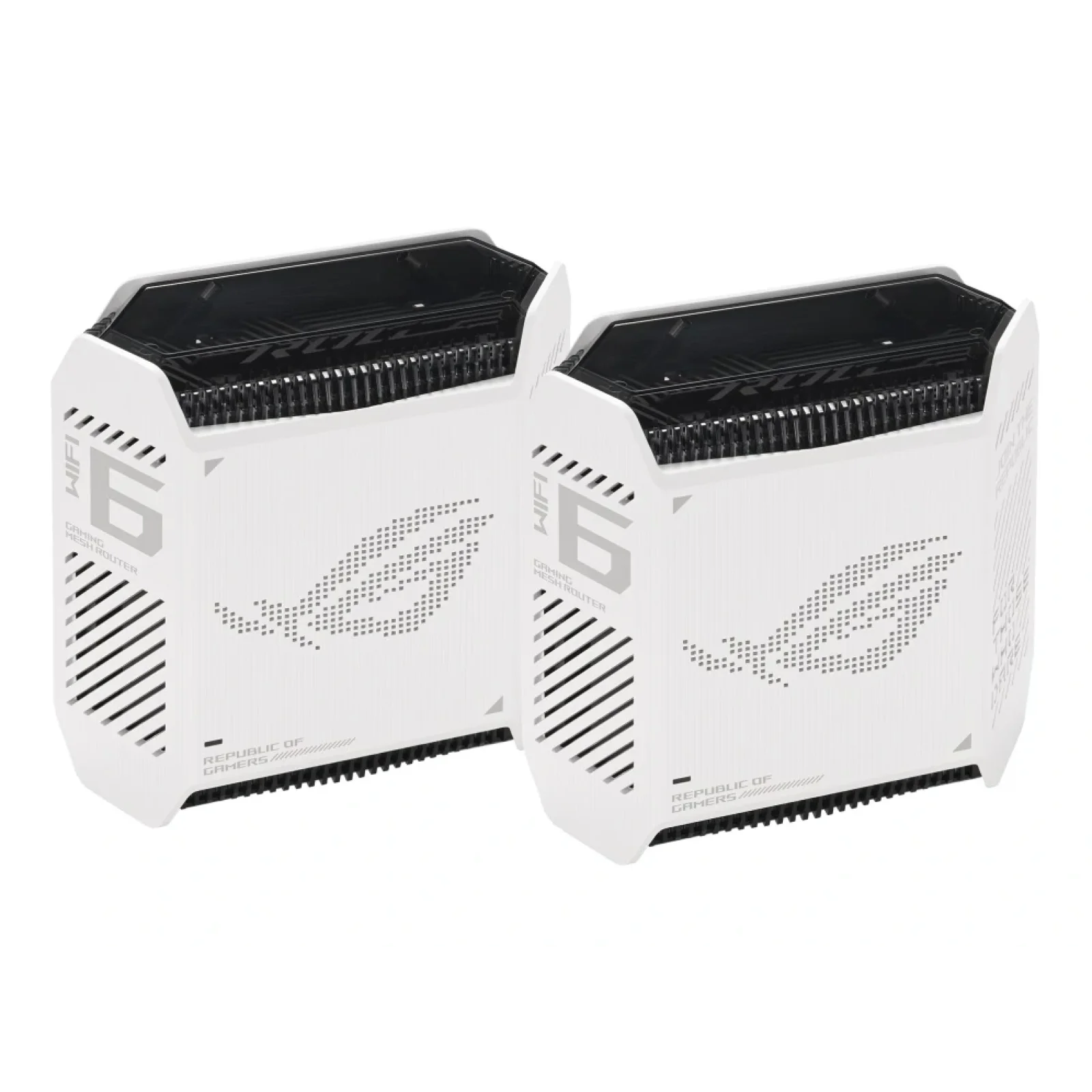 Беспроводной маршрутизатор Asus ROG Rapture Gaming Mesh System GT6 White 2pk (GT6-W-2-PK/90IG07F0-MU9A40) (AX10000, 1x2.5G WAN, 3xGE LAN, 1xUSB 3.2, 9 внутренних антен) UA