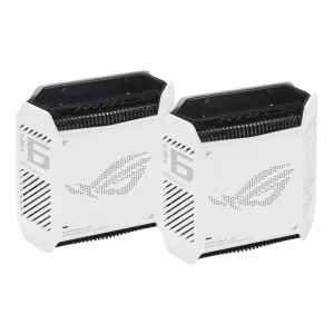 Беспроводной маршрутизатор Asus ROG Rapture Gaming Mesh System GT6 White 2pk (GT6-W-2-PK/90IG07F0-MU9A40) (AX10000, 1x2.5G WAN, 3xGE LAN, 1xUSB 3.2, 9 внутренних антен) UA