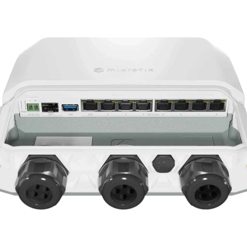 Маршрутизатор MikroTik RB5009UPr+S+OUT (7x1GE LAN PoE, 1xSFP+, 1x2.5GE LAN PoE, 1xUSB 3.0, PoE in, DC, 2-pin, max PoE 130W, IP66) UA