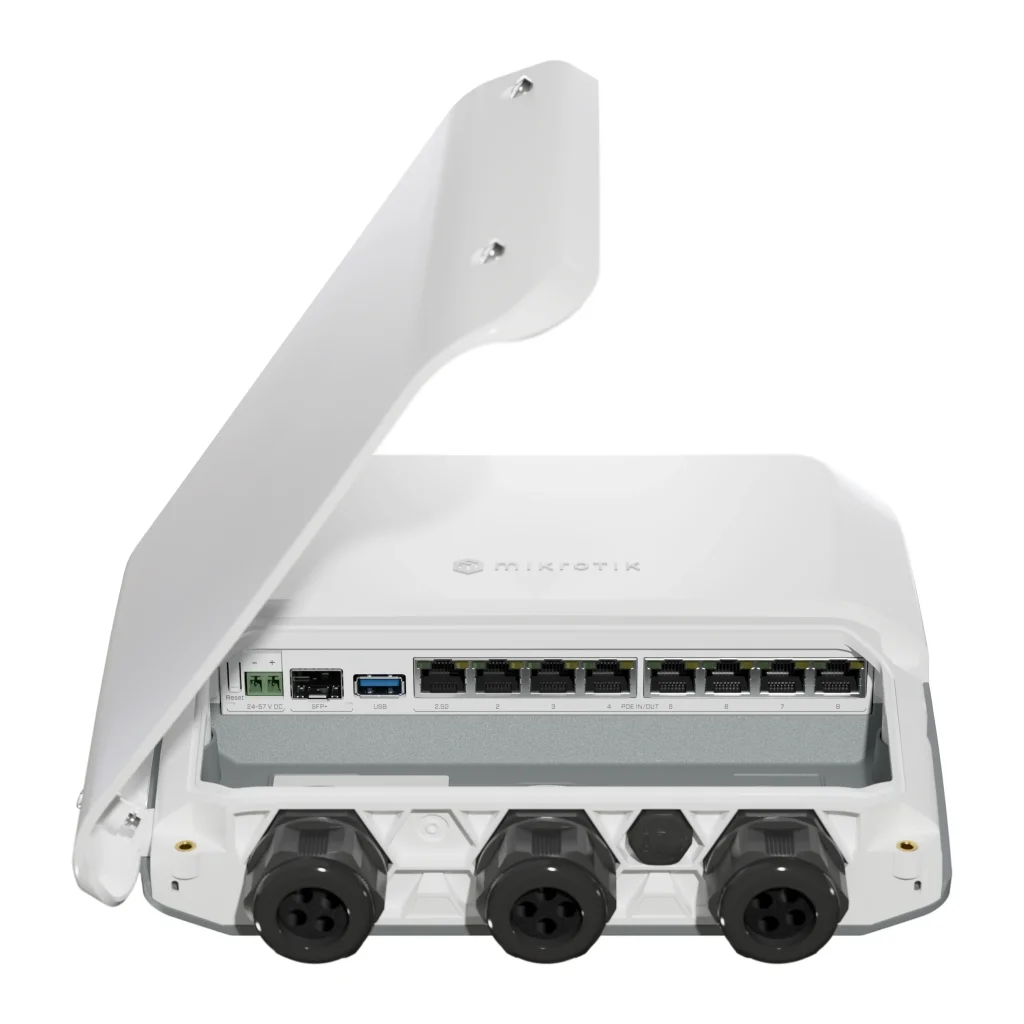 Маршрутизатор MikroTik RB5009UPr+S+OUT (7x1GE LAN PoE, 1xSFP+, 1x2.5GE LAN PoE, 1xUSB 3.0, PoE in, DC, 2-pin, max PoE 130W, IP66) UA