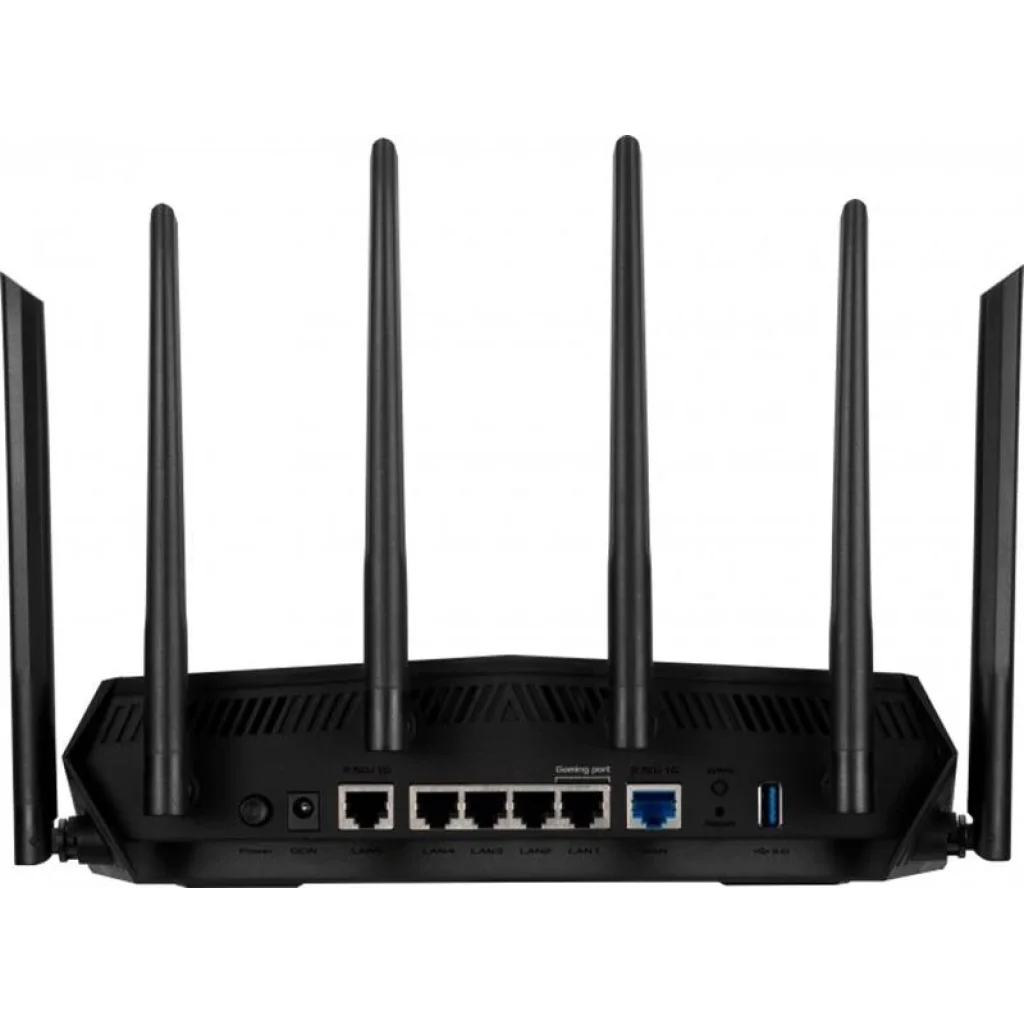 Бездротовий маршрутизатор Asus TUF Gaming AX6000 (TUF-AX6000) (AX6000, 1x2.5GE WAN, 1x2.5GE LAN, 4xGE LAN, AURA RGB lighting, 6 зовнішніх антен) UA