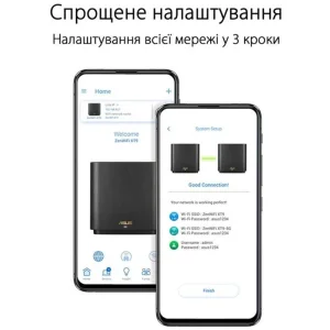 Wi-Fi Mesh система Asus ZenWiFi XT9 White 2pk (90IG0740-MO3B40) (AX7800, 1x2.5GE WAN, 3xGE LAN, 1xUSB 3.2 Gen 1, AiMesh, AiProtection, 6 внутрішніх антен) UA