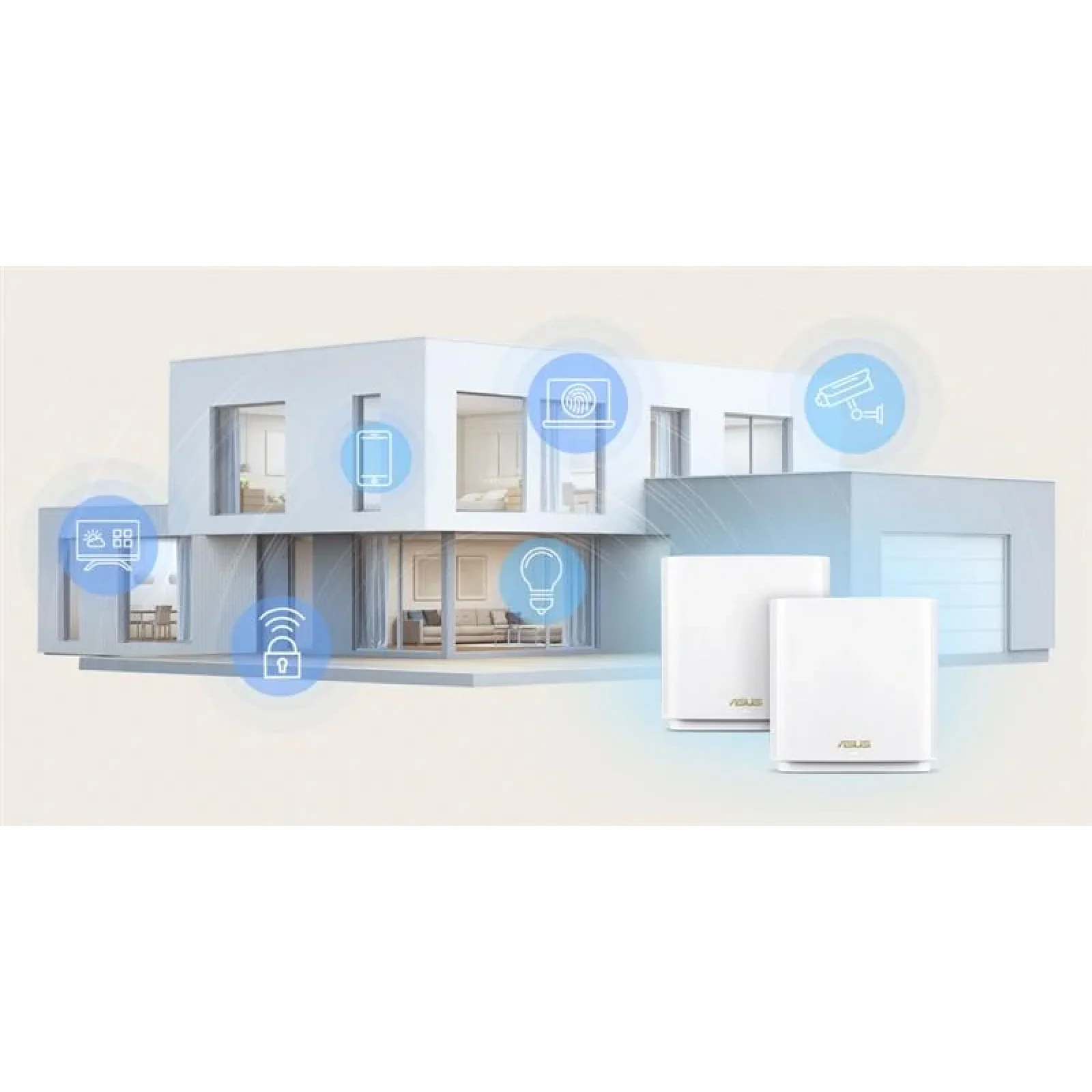 Wi-Fi Mesh система Asus ZenWiFi XT9 White 2pk (90IG0740-MO3B40) (AX7800, 1x2.5GE WAN, 3xGE LAN, 1xUSB 3.2 Gen 1, AiMesh, AiProtection, 6 внутренних антенн) UA