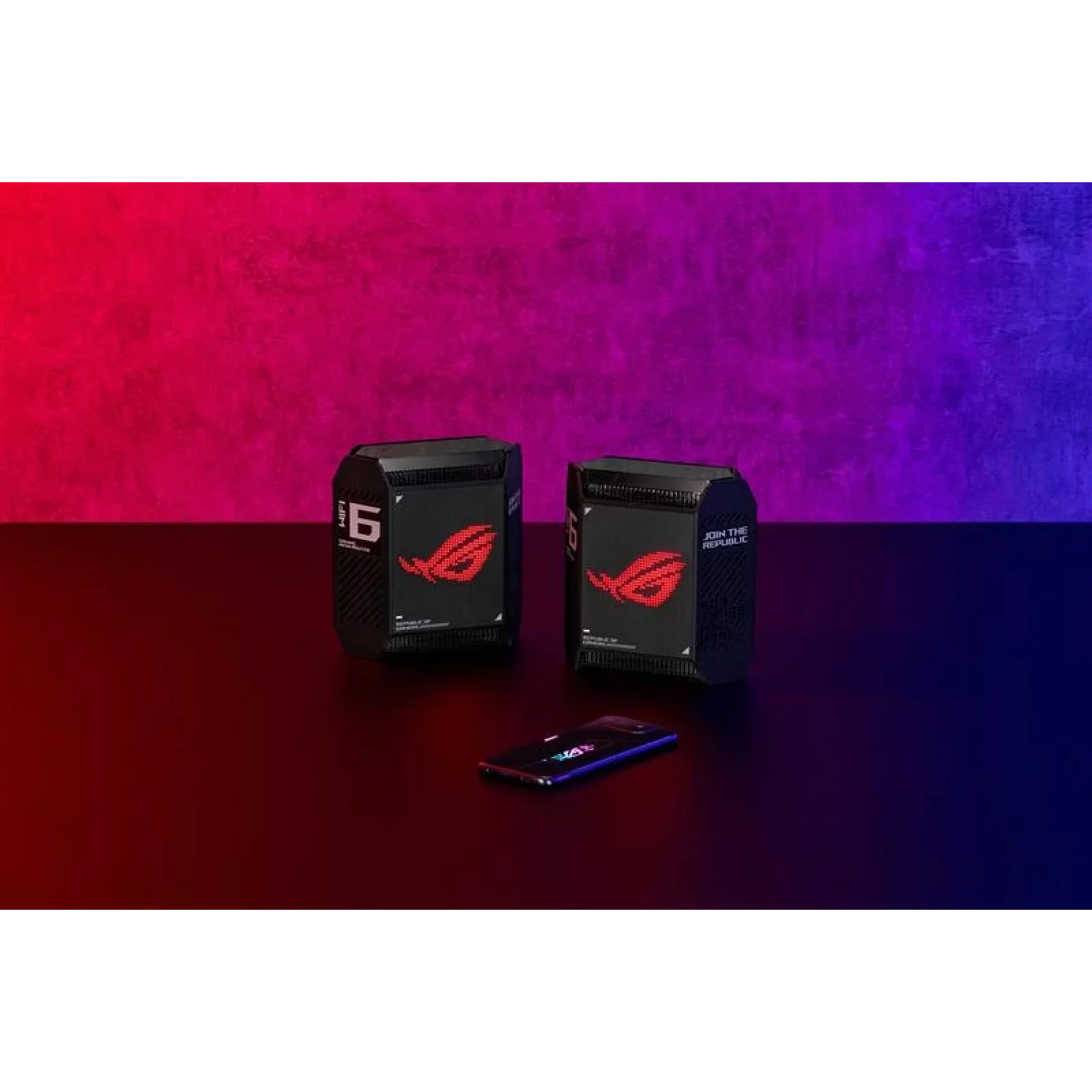 Беспроводной маршрутизатор Asus ROG Rapture Gaming Mesh System GT6 (2PK black) (AX10000, 1x2.5G WAN, 3xGE LAN, 1xUSB 3.2 Gen 1 x 1, 9 внутренних антен), GT6(B-2-PK) UA