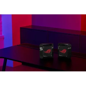 Бездротовий маршрутизатор Asus ROG Rapture Gaming Mesh System GT6 (2PK black) (AX10000, 1x2.5G WAN, 3xGE LAN, 1xUSB 3.2 Gen 1 x 1, 9 внутрішніх антен), GT6(B-2-PK) UA