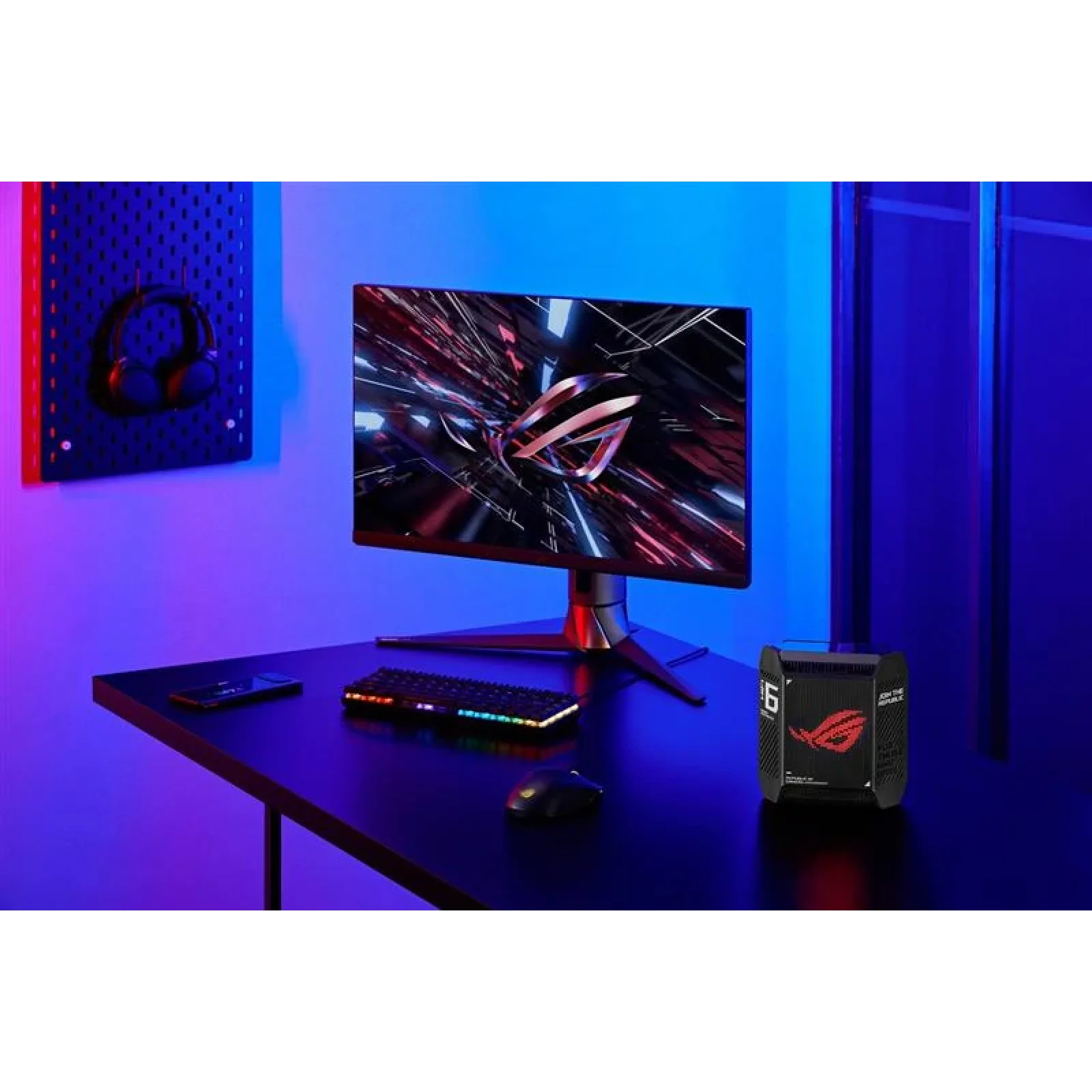 Беспроводной маршрутизатор Asus ROG Rapture Gaming Mesh System GT6 (2PK black) (AX10000, 1x2.5G WAN, 3xGE LAN, 1xUSB 3.2 Gen 1 x 1, 9 внутренних антен), GT6(B-2-PK) UA