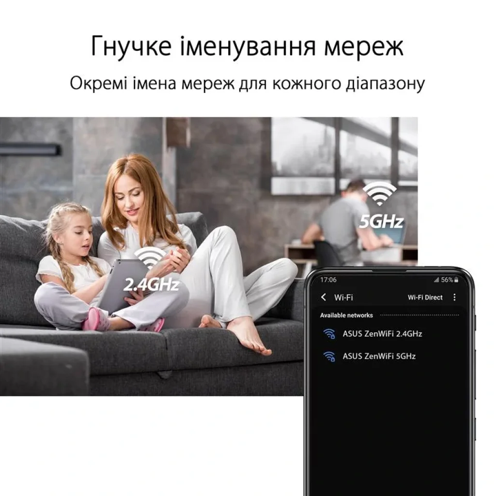 Wi-Fi Mesh система Asus ZenWiFi XD4 Plus 2pk Black (90IG07M0-MO3C30) (AX1800, 1xGE WAN/LAN, 1xGE LAN, AiMesh, 2 внутрішні антени) UA