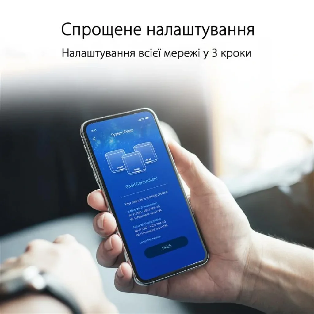 Wi-Fi Mesh система Asus ZenWiFi XD4 Plus 2pk Black (90IG07M0-MO3C30) (AX1800, 1xGE WAN/LAN, 1xGE LAN, AiMesh, 2 внутрішні антени) UA