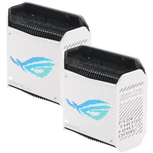 Беспроводной маршрутизатор Asus ROG Rapture Gaming Mesh System GT6 White 2pk (GT6-W-2-PK/90IG07F0-MU9A40) (AX10000, 1x2.5G WAN, 3xGE LAN, 1xUSB 3.2, 9 внутренних антен) UA