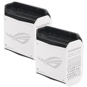 Беспроводной маршрутизатор Asus ROG Rapture Gaming Mesh System GT6 White 2pk (GT6-W-2-PK/90IG07F0-MU9A40) (AX10000, 1x2.5G WAN, 3xGE LAN, 1xUSB 3.2, 9 внутренних антен) UA